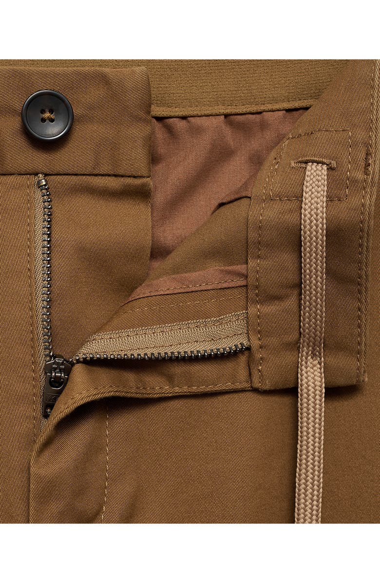 MANGO Slim Fit Flat Front Cotton Stretch Twill Chinos, Alternate, color, Brown