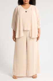 Marina Chiffon Top, Jacket & Pants Set