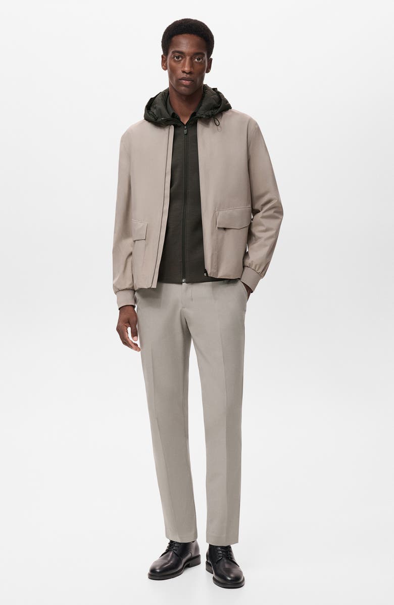 MANGO Slim Fit Thermolite<sup>®</sup> Flat Front Pants, Alternate, color, Light/ Pastel Grey