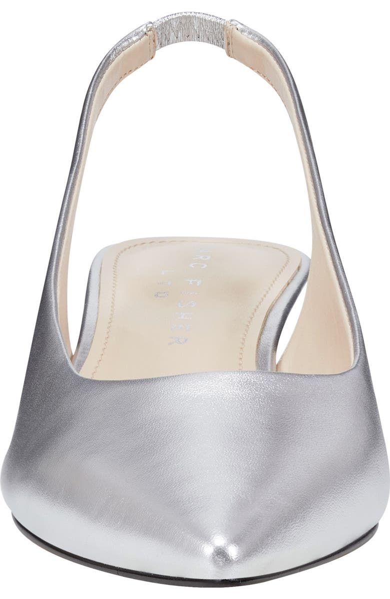Marc Fisher LTD Posey Kitten Heel Slingback Pump, Alternate, color, Silver