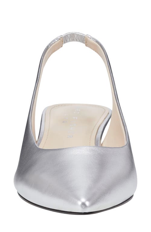 Marc Fisher Ltd Posey Pointed Toe Slingback Pump In Silver