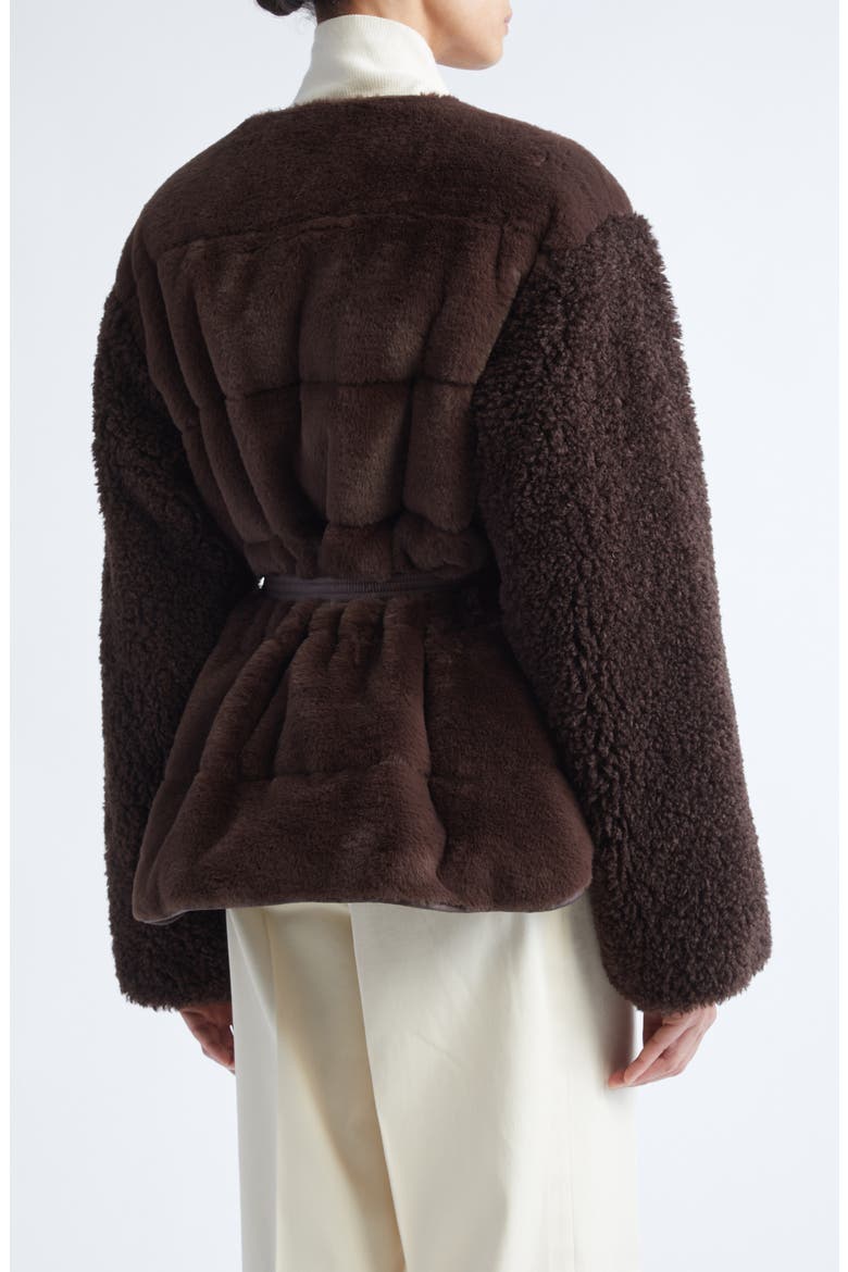 Jouillat Faux Fur Down Jacket, Alternate, color, RAISIN