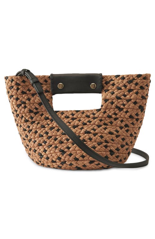 Helen Kaminski Mini Remi Braided Raffia Tote In Nougat/charcoal
