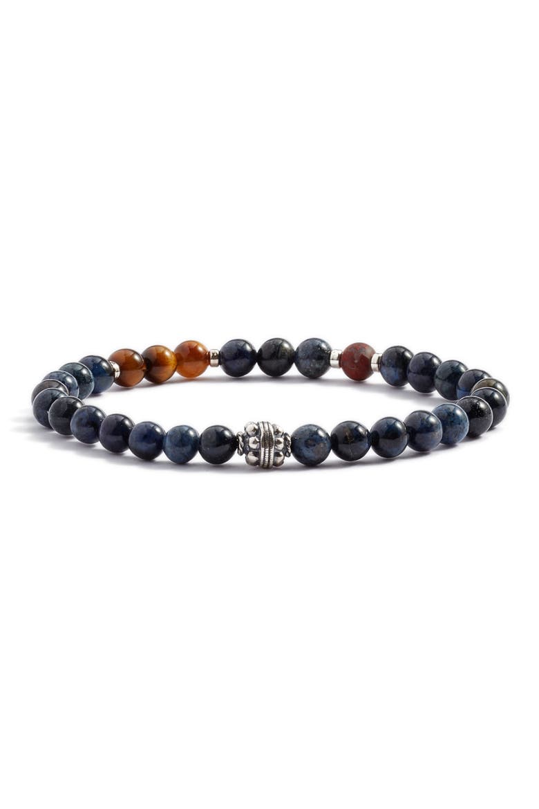 Dakota Hideaway Beaded Stretch Bracelet, Main, color, BLUE