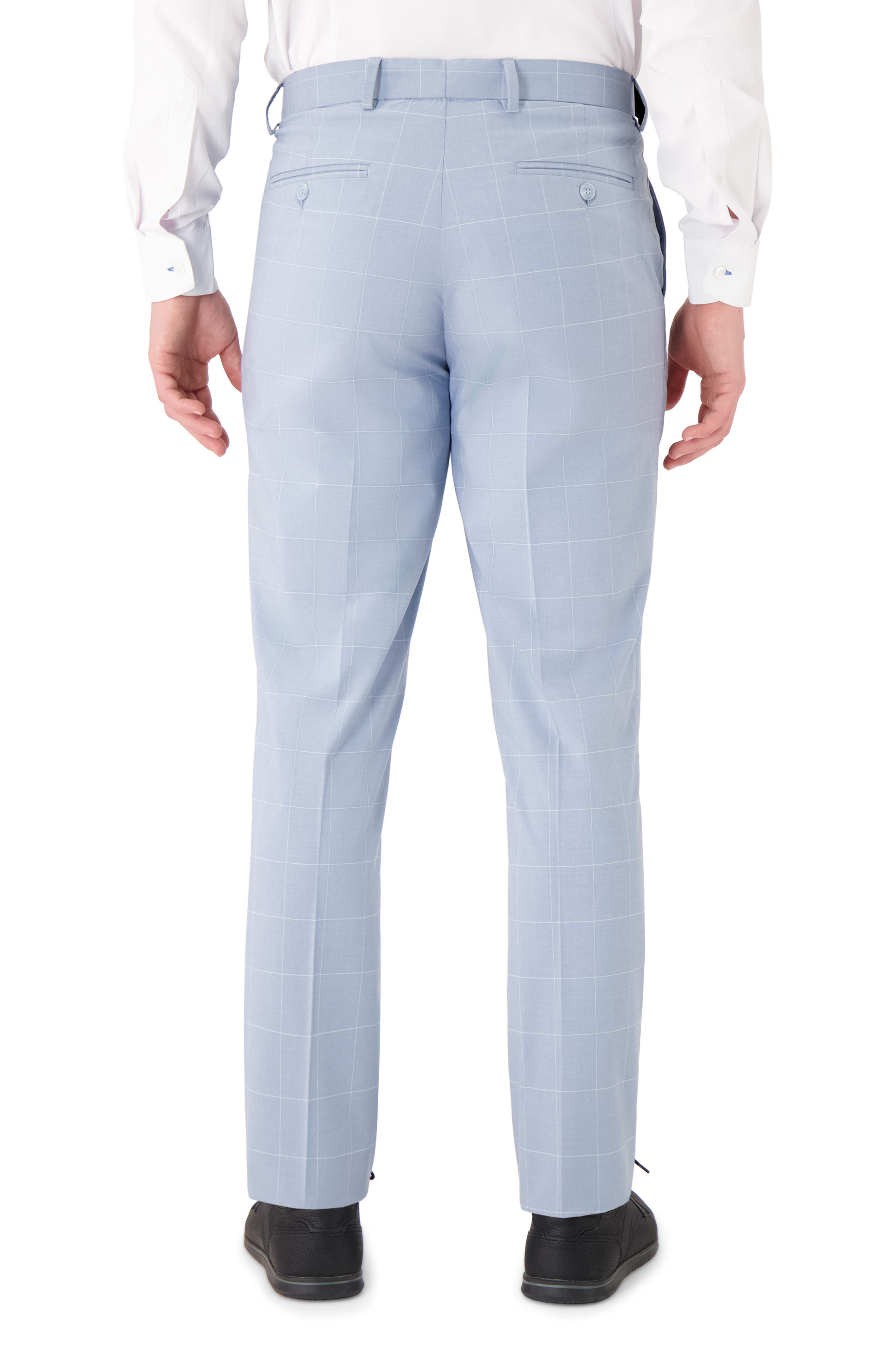 Vince Flat Front Windowpane Check Stretch Dress Pants - image 4