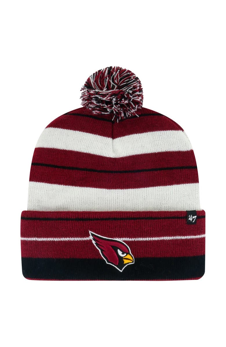 '47 Men's '47 Cardinal Arizona Cardinals Powerline Cuffed Knit Hat with Pom, Main, color, Cardinal