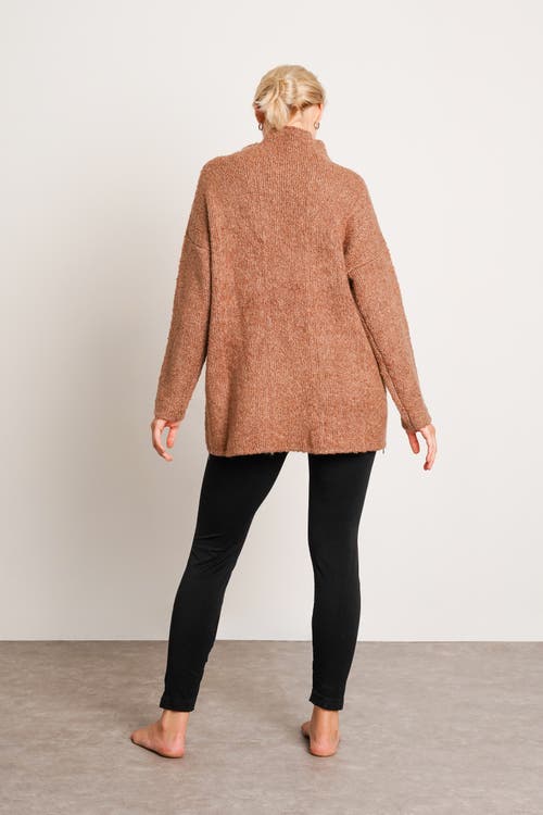 Nom Maternity Lia Maternity Nursing Sweater In Brown