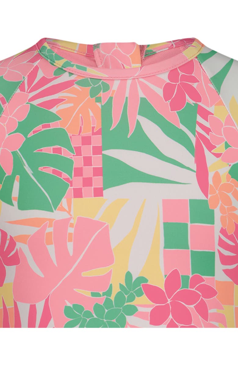 Roxy Kids' Tropical One-Piece Rashguard Swimsuit, Alternate, color, Plumeria