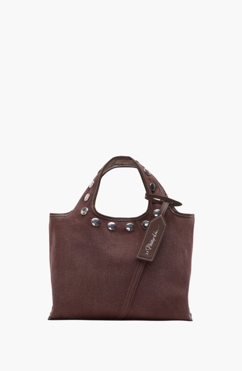 Garment Dye Denim Mini Market Tote