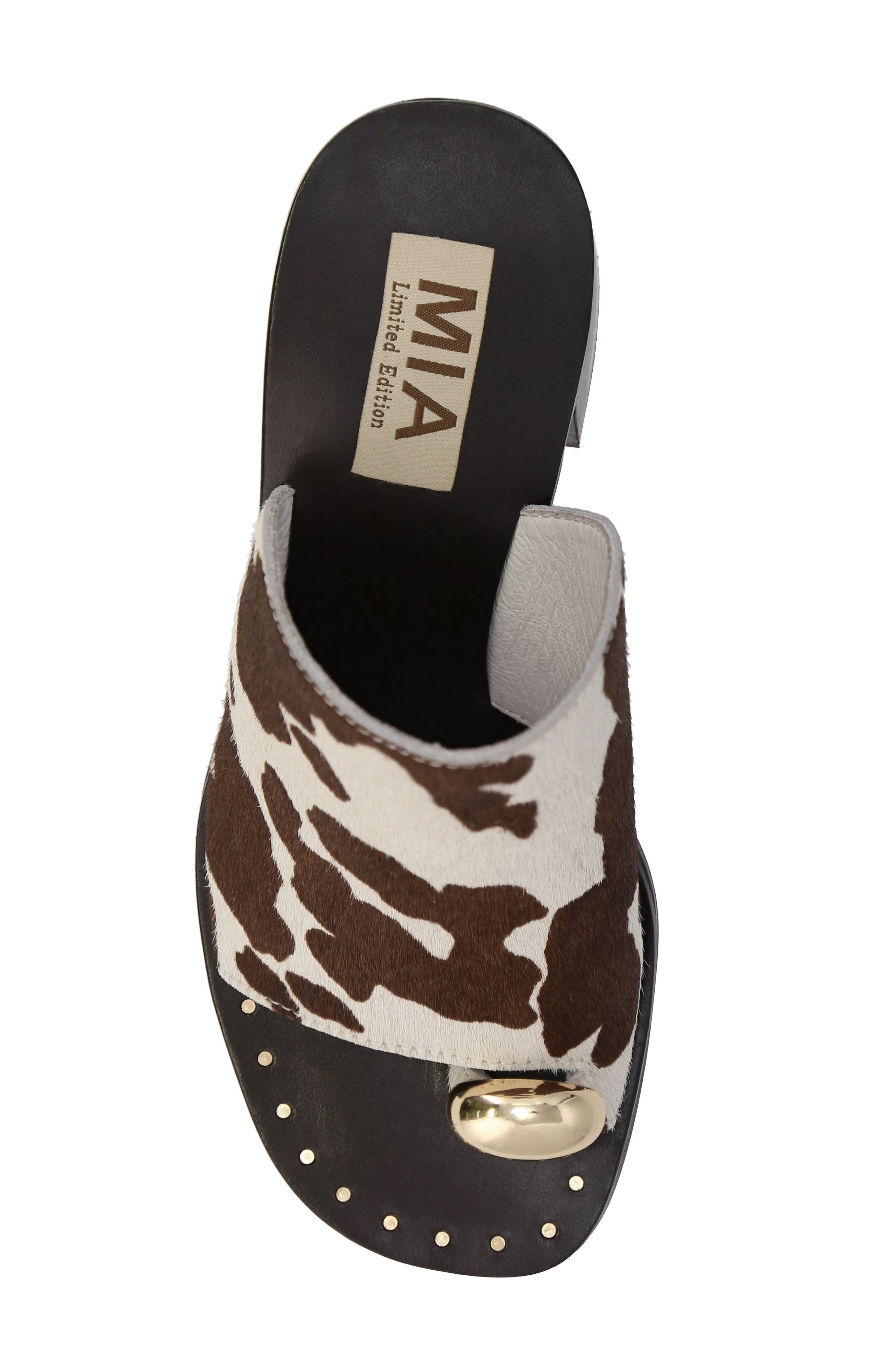 Nikita Slide Sandal, Alternate, color, COW PRINT