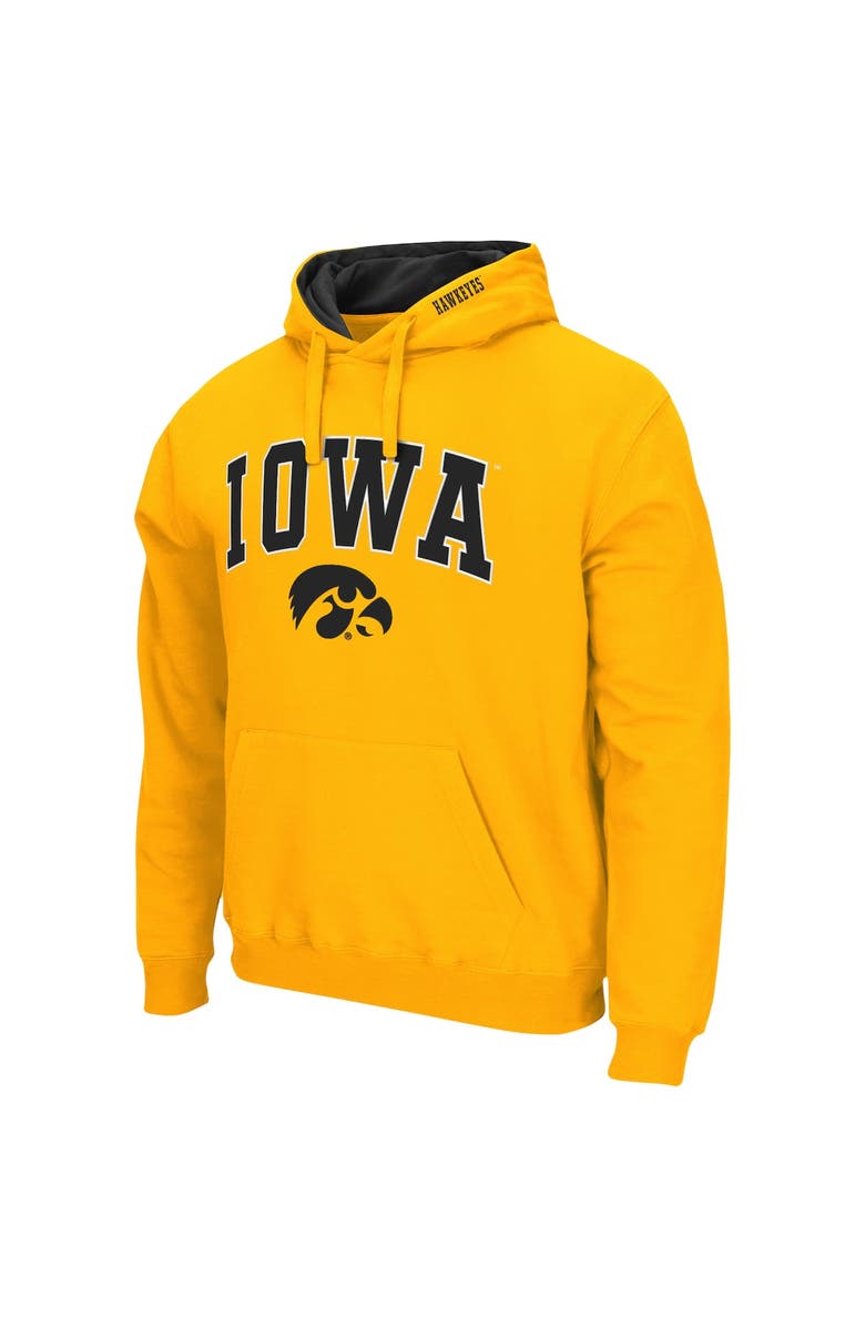 COLOSSEUM Men's Colosseum Gold Iowa Hawkeyes Arch & Logo 3.0 Pullover Hoodie, Alternate, color, Gold
