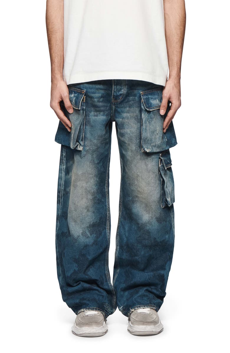 PURPLE BRAND Cargo Jeans, Main, color, Dark Indigo