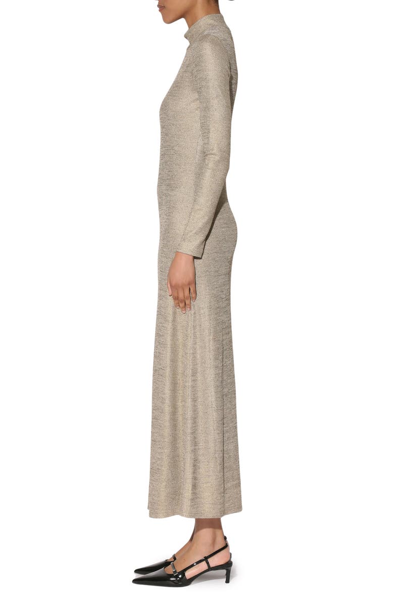 Walter Baker Ella Metallic Long Sleeve Sweater Dress, Alternate, color, Gold