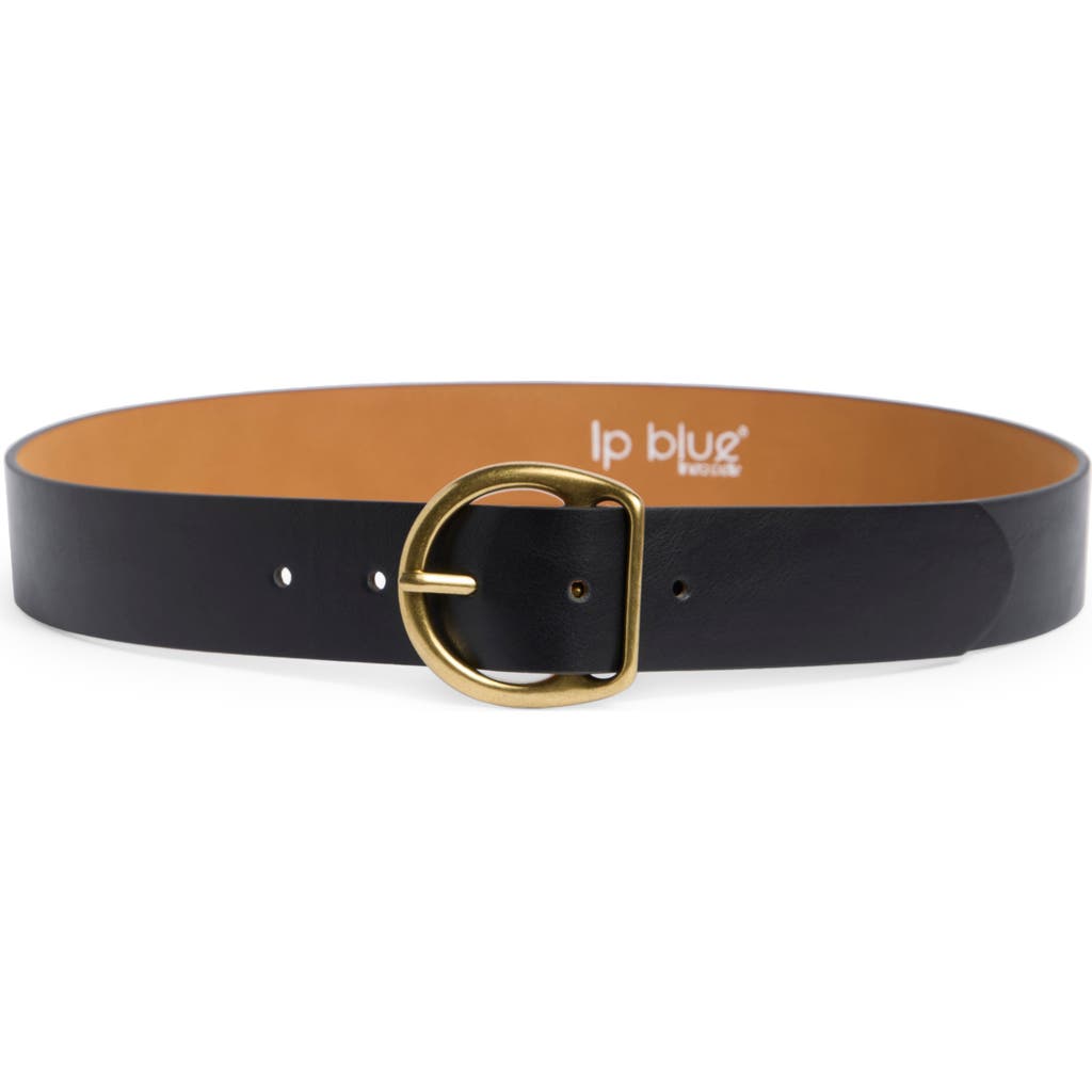 Linea Pelle Burnished Buckle Faux Leather Belt In Black