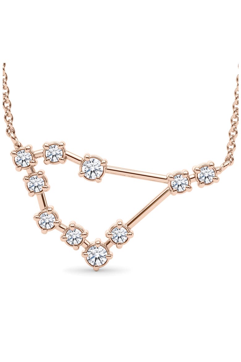 Capricorn Constellation Lab Created Diamond Necklace, Alternate, color, 18K ROSE GOLD