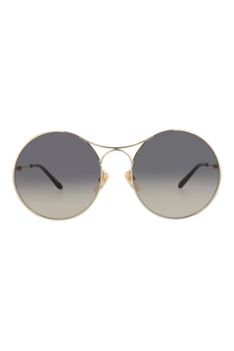 58mm Gradient Round Sunglasses, Main, color, GOLD GOLD GREY