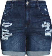 City Chic Ripped Love Shorts