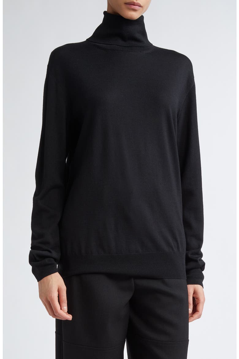 Wool Turtleneck Sweater, Main, color, BLACK