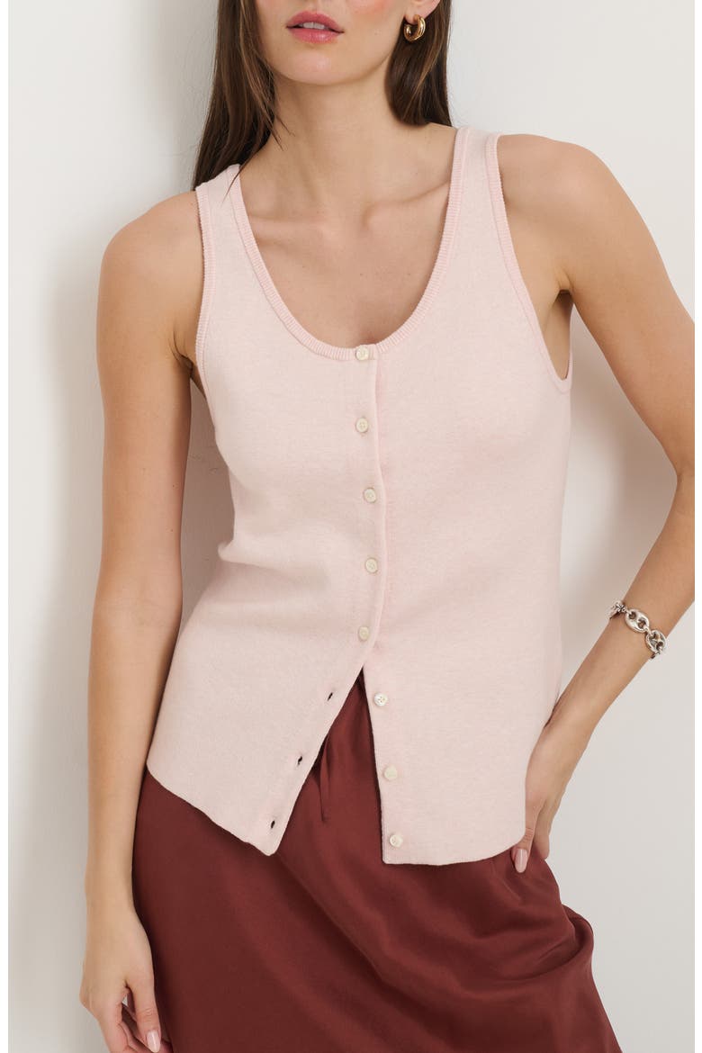 Louisa Cotton & Cashmere Vest, Main, color, WHISPER PINK