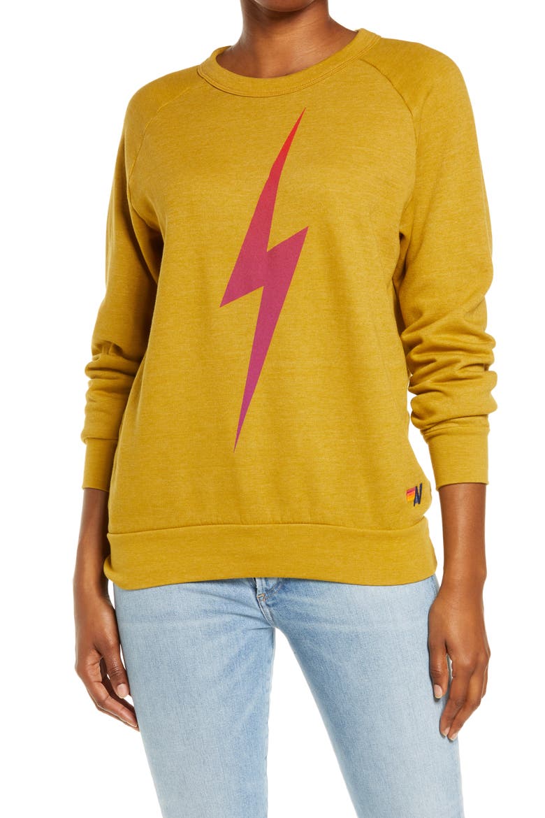 Bolt Fade Sweatshirt, Main, color, HONEY/ PINK PURPLE