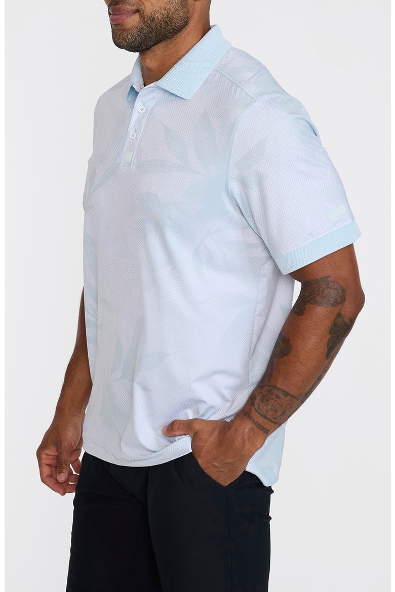 Ridge Gradient Leaf Print Performance Golf Polo, Alternate, color, RIP THE ROUGH - BABY BLUE