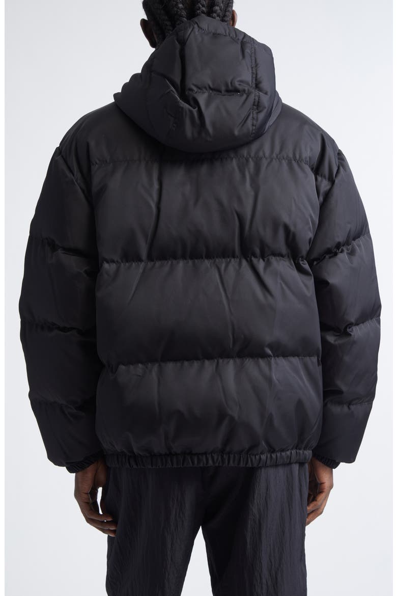 Medusa Logo Embroidered Down Puffer Jacket, Alternate, color, BLACK