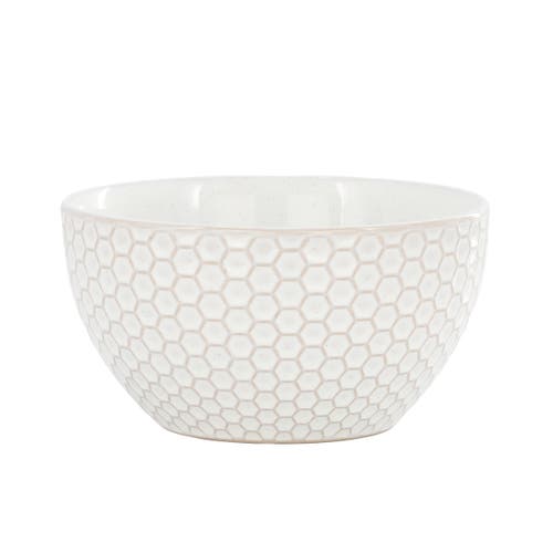 Gibson Elite Earlhart 2 Piece 6 Inch Ribbed Stoneware Cereal Bowl Set In White