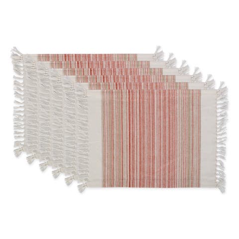 Striped Fringed Placemat Set/6