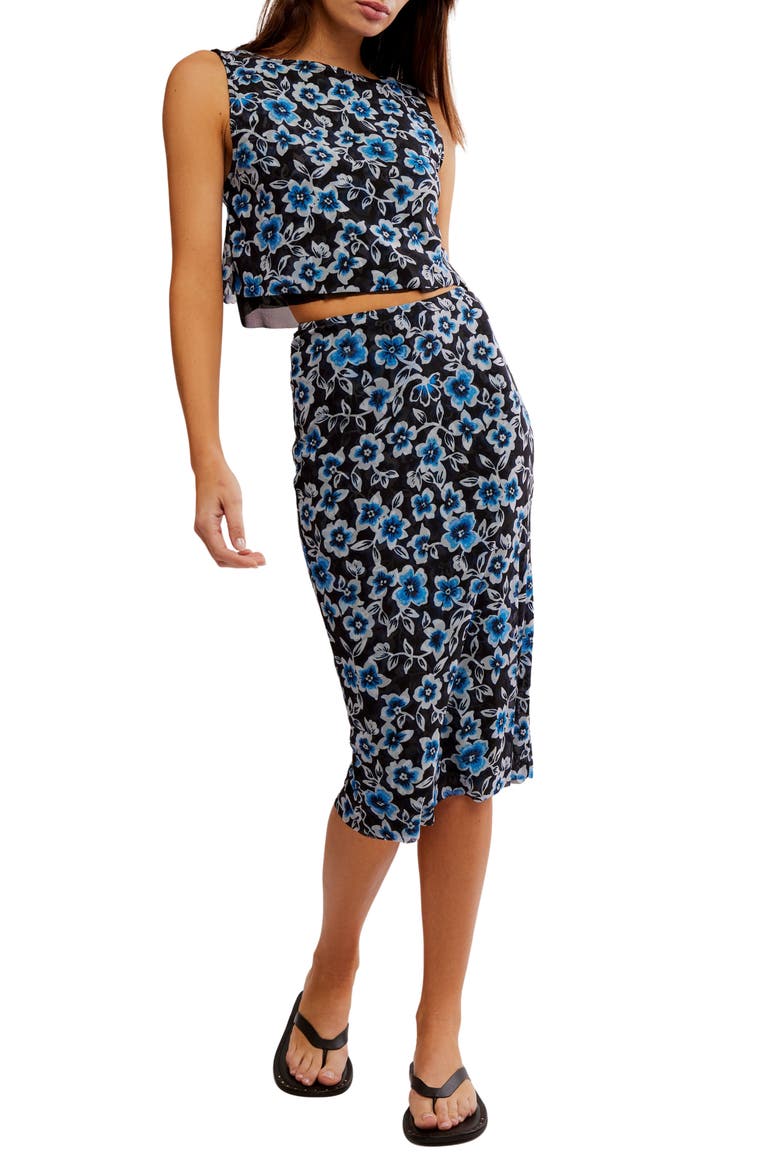 Mona Floral Tank & Midi Skirt Set, Main, color, BLACK COMBO