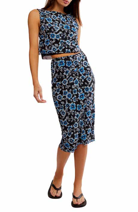 Free People Mona Floral Tank & Midi Skirt Set