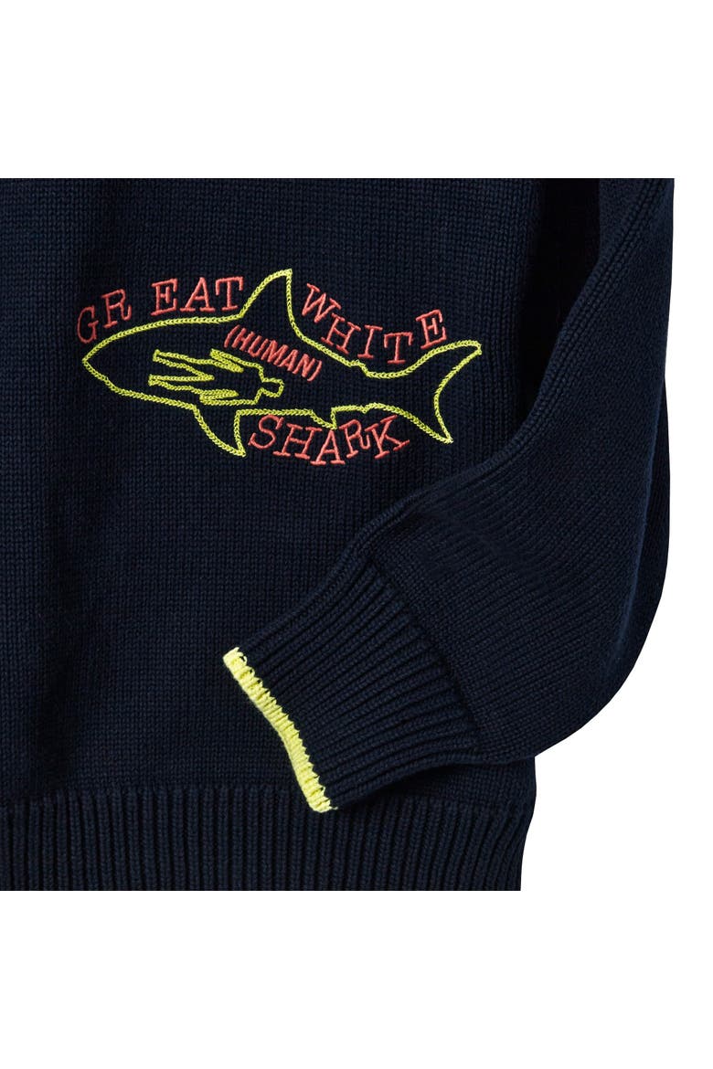'Fishes of the North Atlantic' Sweater, Alternate, color, Navy