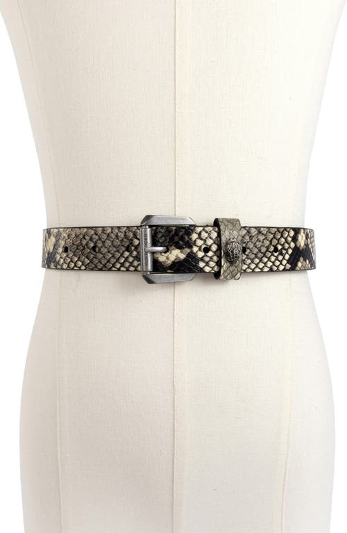 KURT GEIGER KURT GEIGER LONDON STUDDED SNAKESKIN PRINT LEATHER BELT