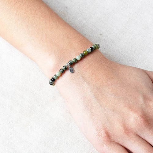 Tiny Rituals Natural Vine Flower Xiuyu Jade Energy Bracelet In Earthy Green