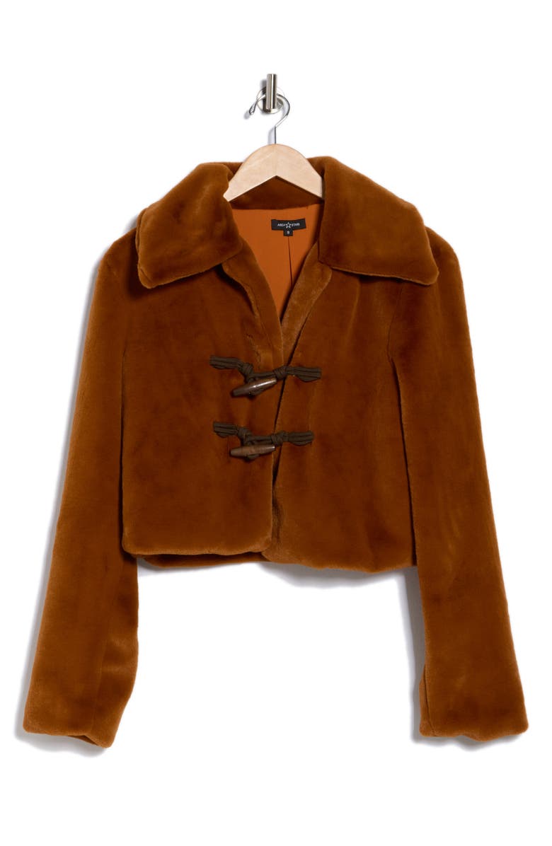 AREA STARS Abi Faux Fur Coat, Alternate, color, Tan