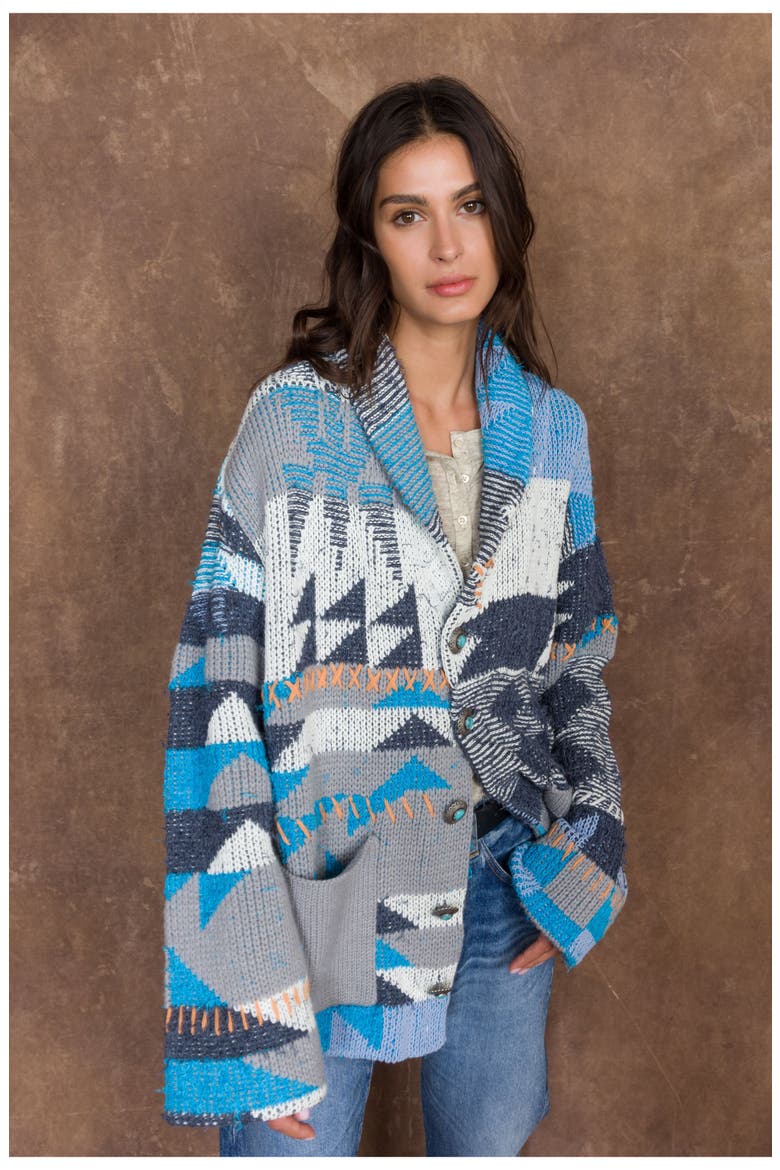 Hoppy Navajo Cotton Cardigan, Alternate, color, SKY