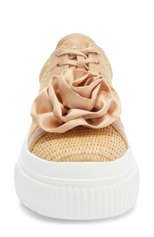 Jslides Weber Raffia Platform Sneaker In Brown