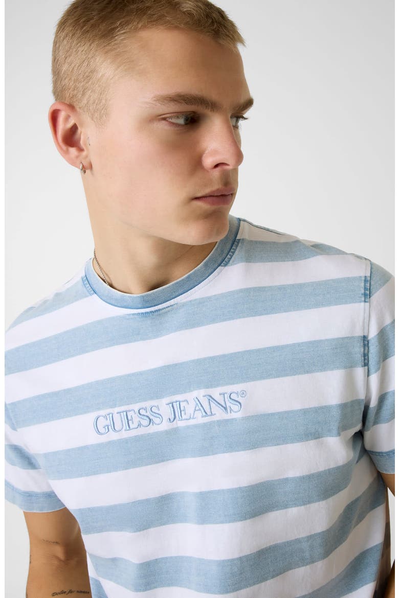Yarn Dyed Stripe Cotton T-Shirt, Alternate, color, BLUE STRIPE