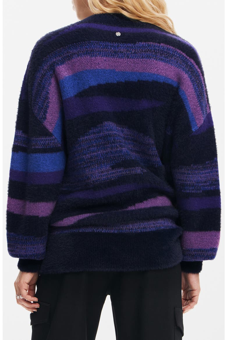 Bristol Stripe Crewneck Sweater, Alternate, color, PURPLE
