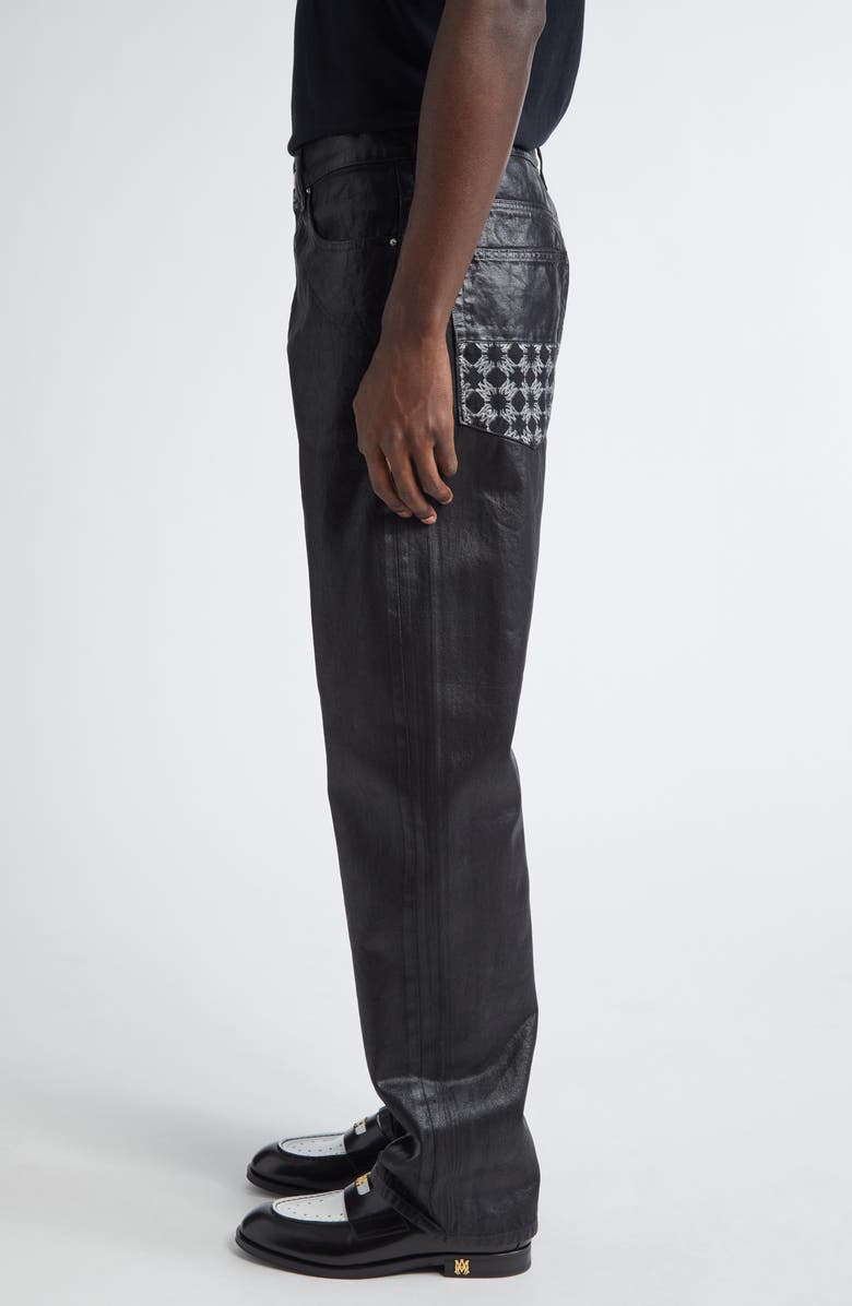 AMIRI MA Quad Coated Straight Leg Jeans, Alternate, color, Black Wax