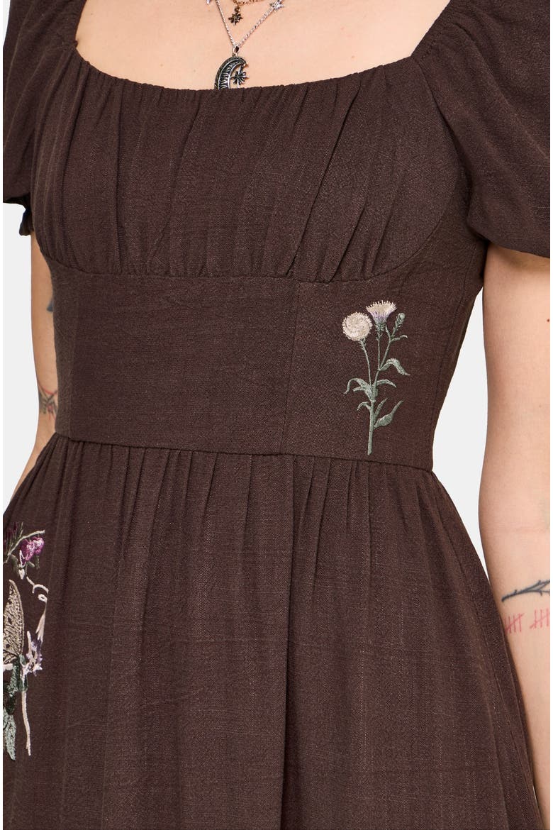 Faela Fairy Embroidered Midi Dress, Alternate, color, Black