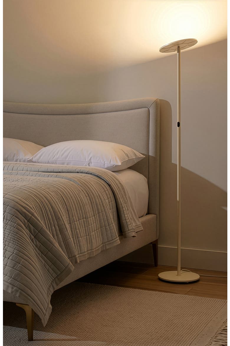 Sky 65" Modern LED Torchiere Floor Lamp with Adjustable Shade, Alternate, color, Cream
