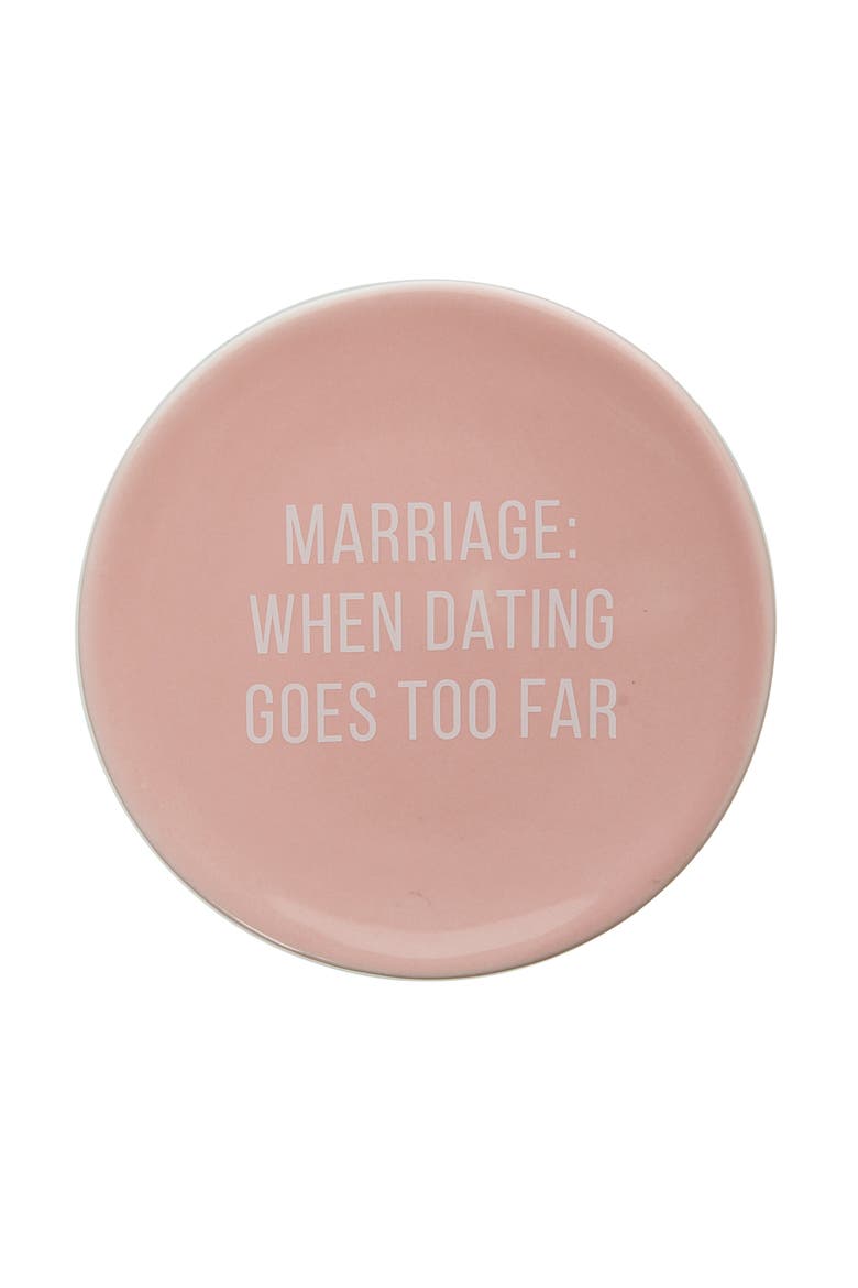 When Dating Goes Too Far Trinket Tray Ceramic Pink, Main, color, Pink