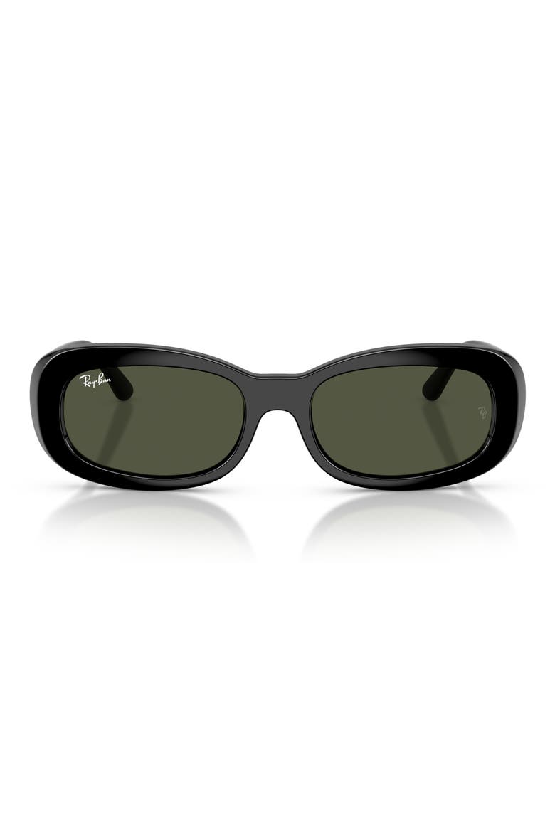 56mm Oval Sunglasses, Main, color, BLACK