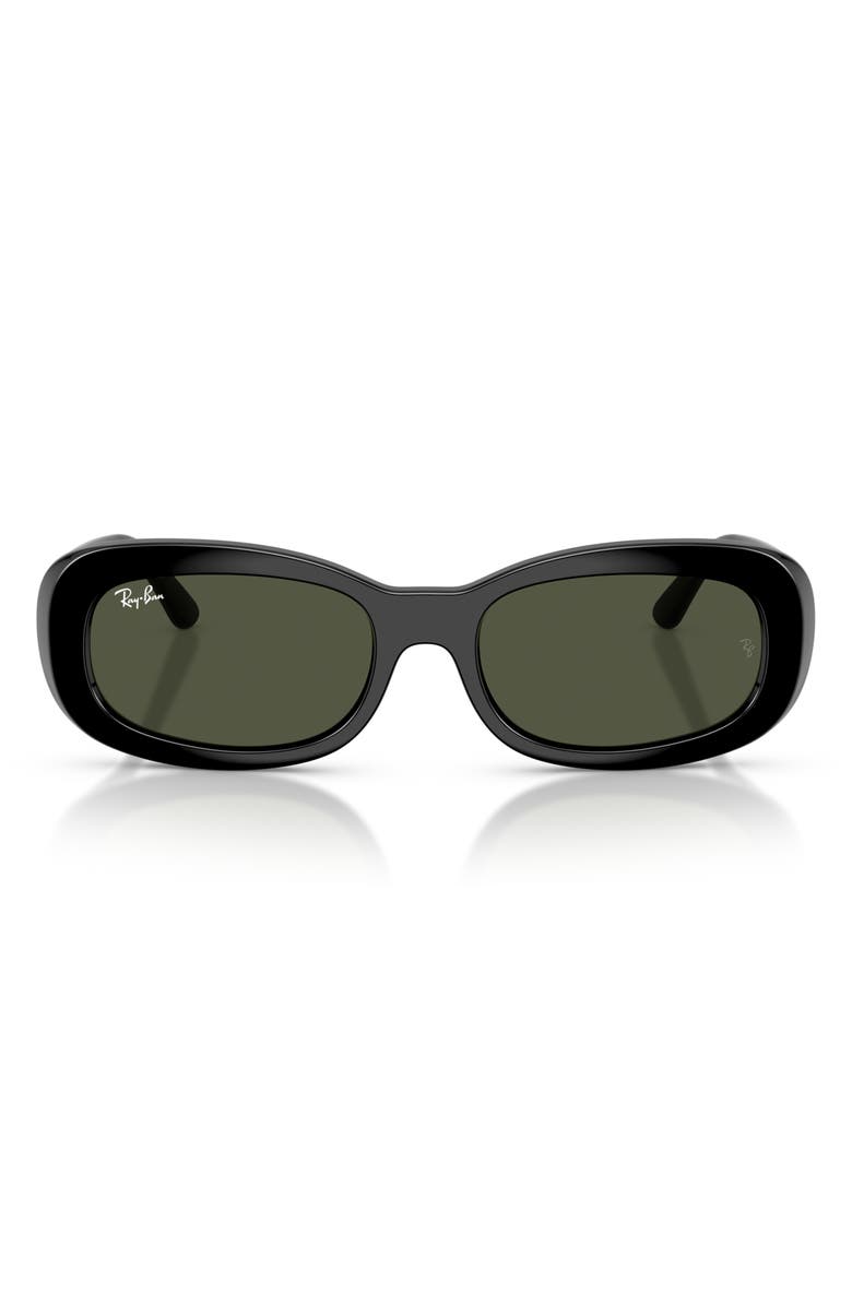Ray-Ban 56mm Oval Sunglasses, Main, color, Black