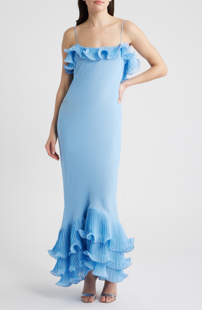 Delfi Collective Delina Open Back Mermaid Gown, Main, color, Baby Blue