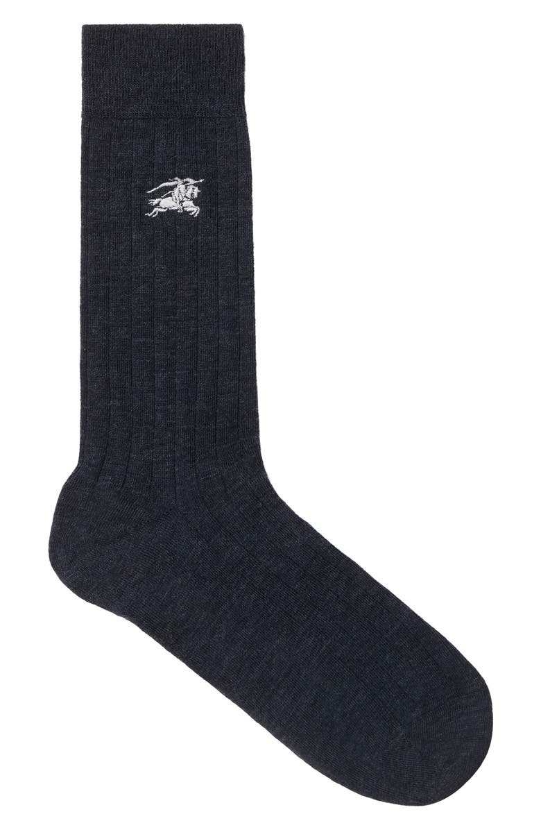 Burberry Everyday EKD Embroidered Wool Blend Crew Socks, Main, color, 