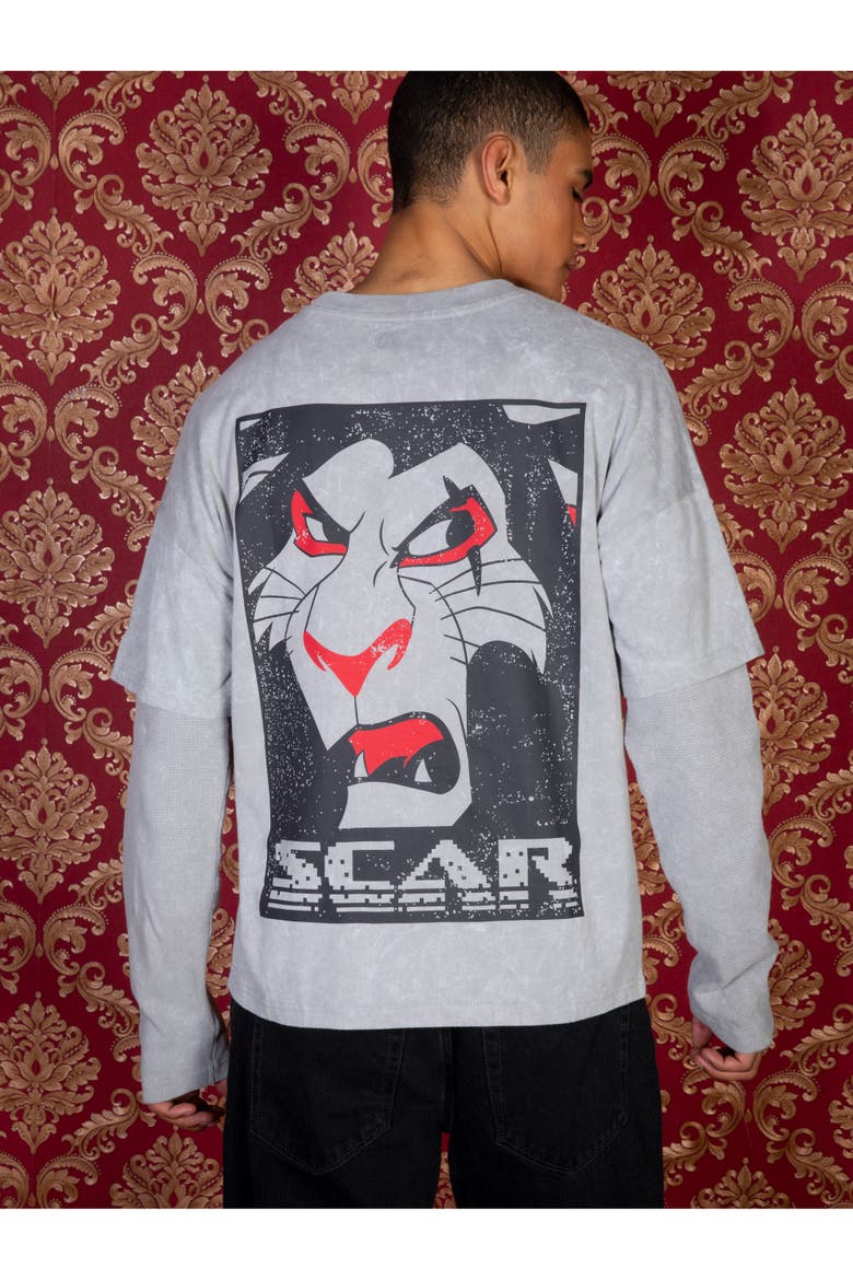 Princess Long Sleeve Layered T-Shirt, Alternate, color, Grey Cloud Scar