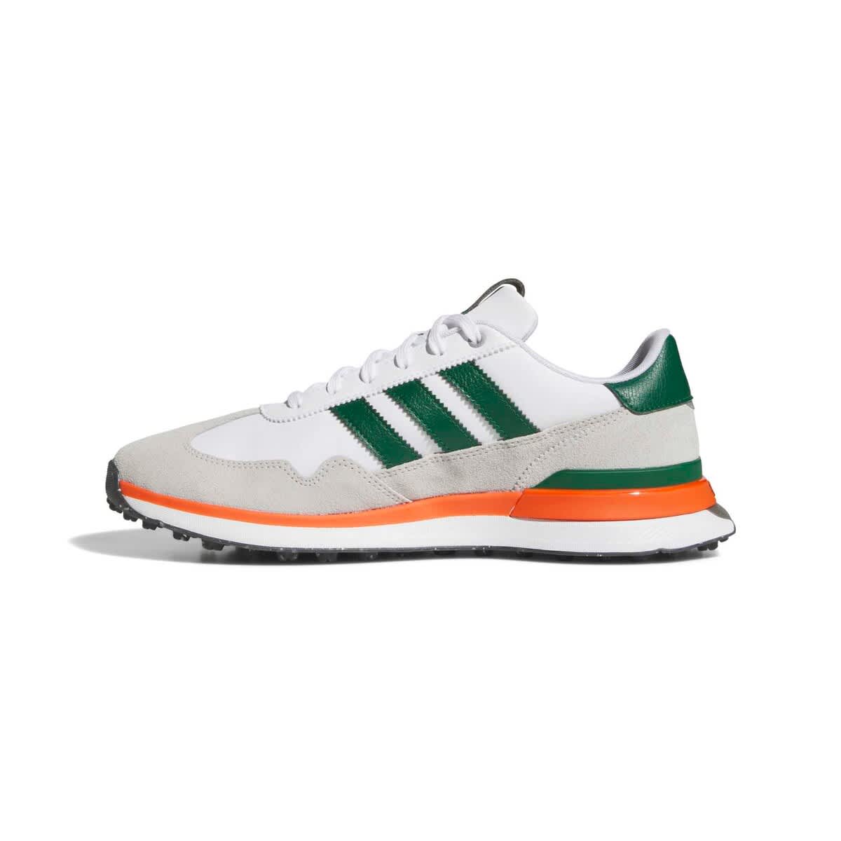 adidas Men's adidas  Miami Hurricanes Textile Spikeless Golf Shoes, Alternate, color, White