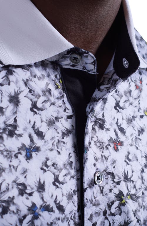 Bugatchi Three-button Performance Polo In Black