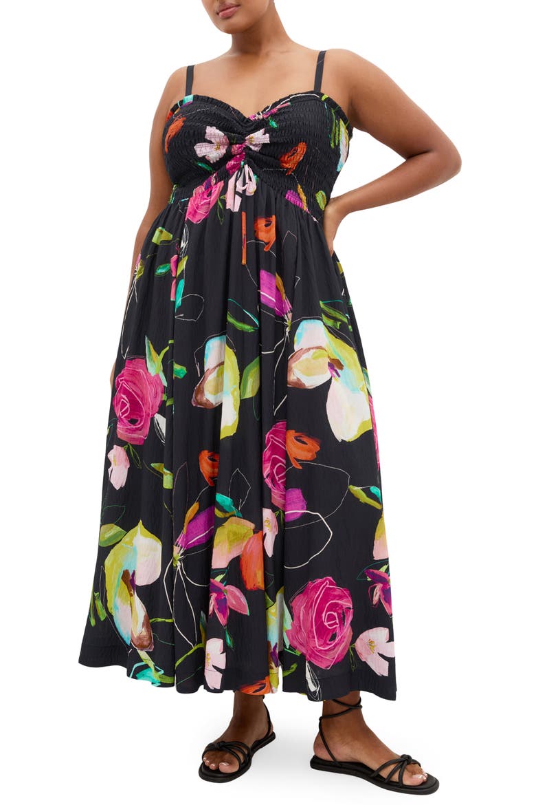 Malina Print Maxi Dress, Main, color, FLORAL SKETCH